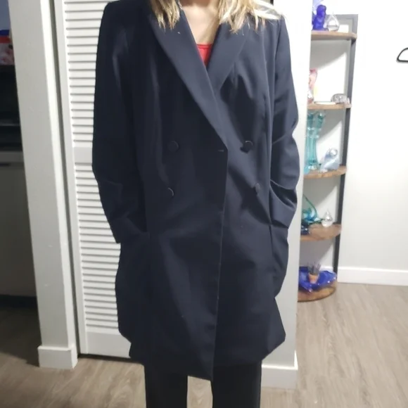 NWT Zara blazer, Color Navy Blue, Size L - Picture 3 of 17